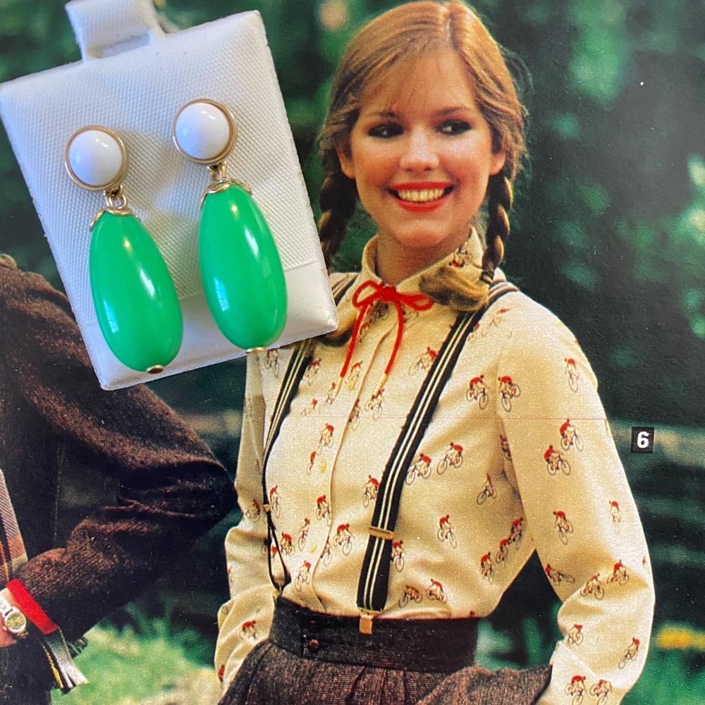 Vtg 1975 2-in-1 earrings
